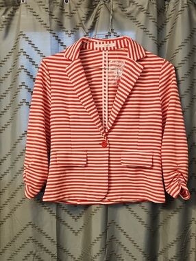 Have Red and White Striped Blazer Jacket